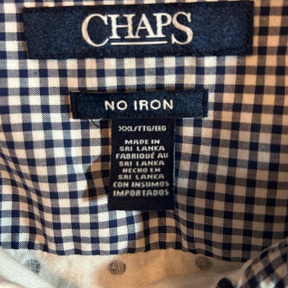 Chaps Women Top 2X Polka Dot‎ Cotton Button Up Coastal Preppy Travel Office - Picture 2 of 11